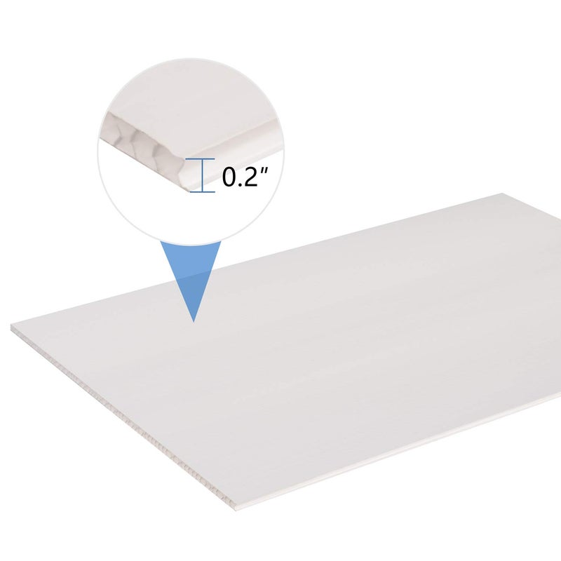 T-Sign Corrugated Plastic Sheet for Indoor and Outdoor Use - 3/16 Inch Thick Poster Board, 24x36 Inches - Pack of 5 White Plastic Board Sheets - Waterproof Coroplast Sheets and Lightweight Blank Yard Signs - Image 3